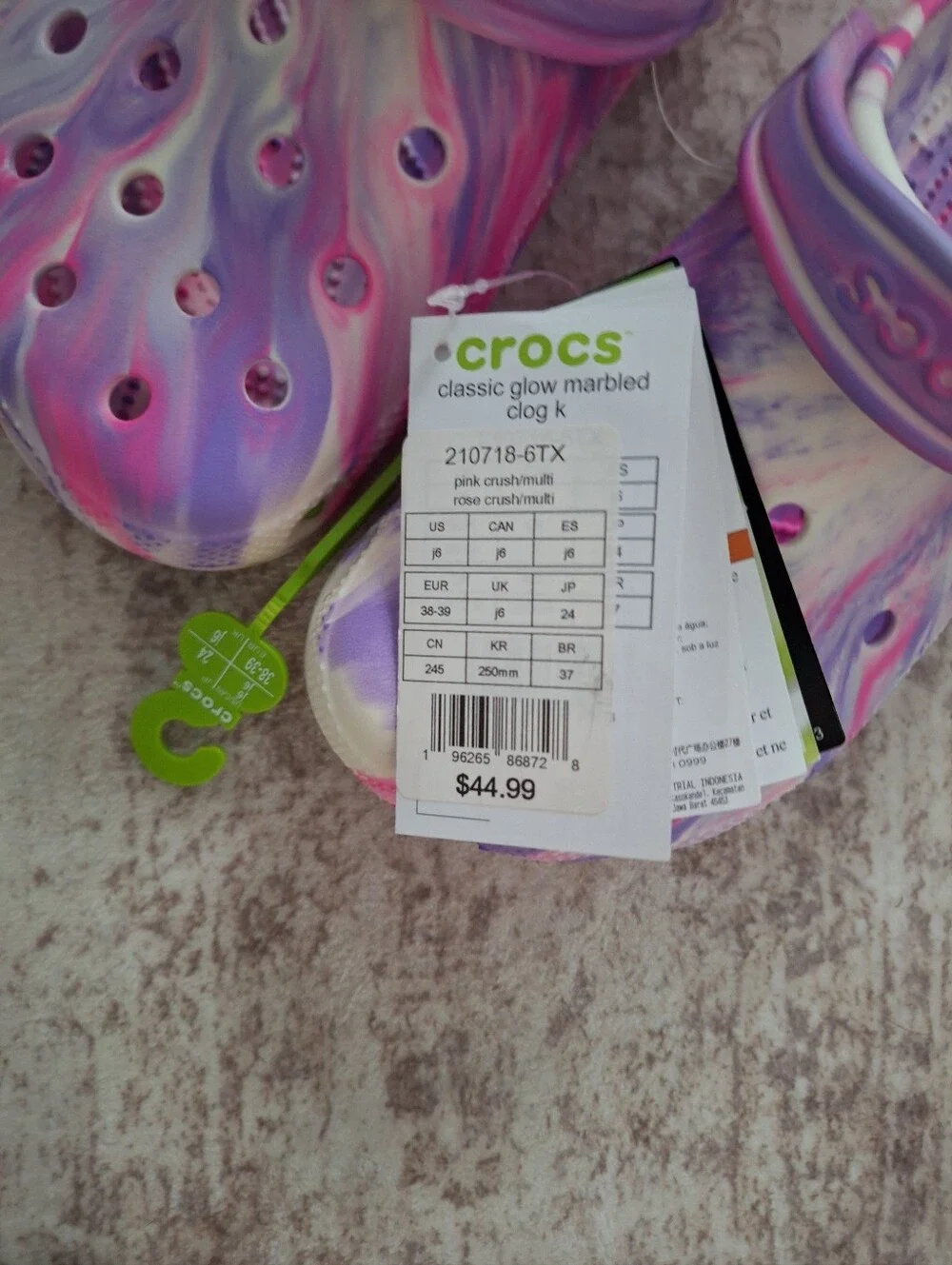 Crocs Big Kid Classic Glow Marbled Clogs